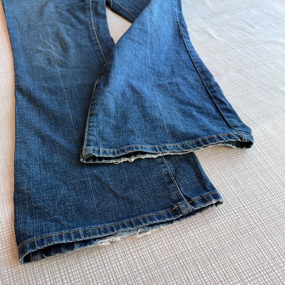VINTAGE Y2k Denim Flared Denim Jeans Size 10 Distressed Mossimo Stretch … - Picture 6 of 17
